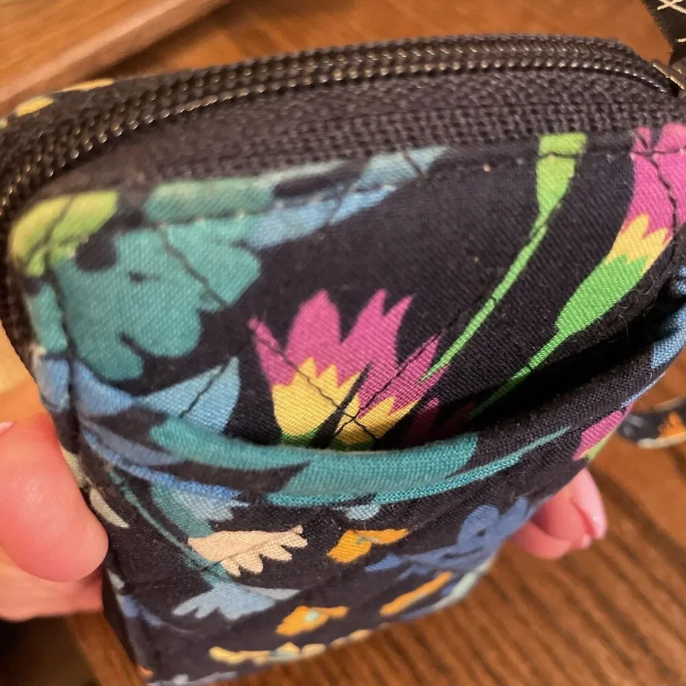 Vera Bradley Floral Zip-Around Wristlet Wallet w/ ID Window, Credit Card Slots